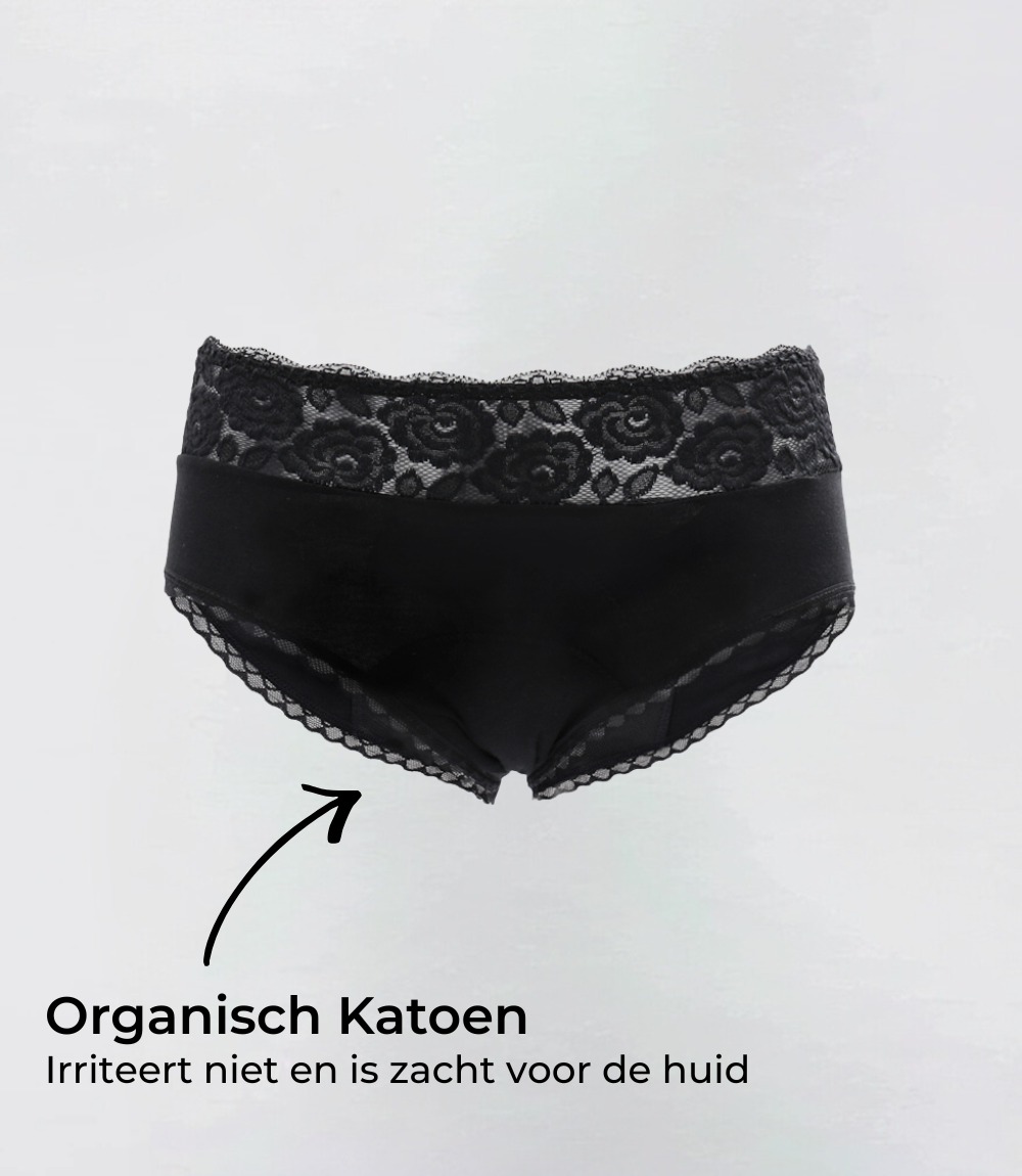 Klassiskt med spets – Ekologisk bomull – 100 % läckagesäkert