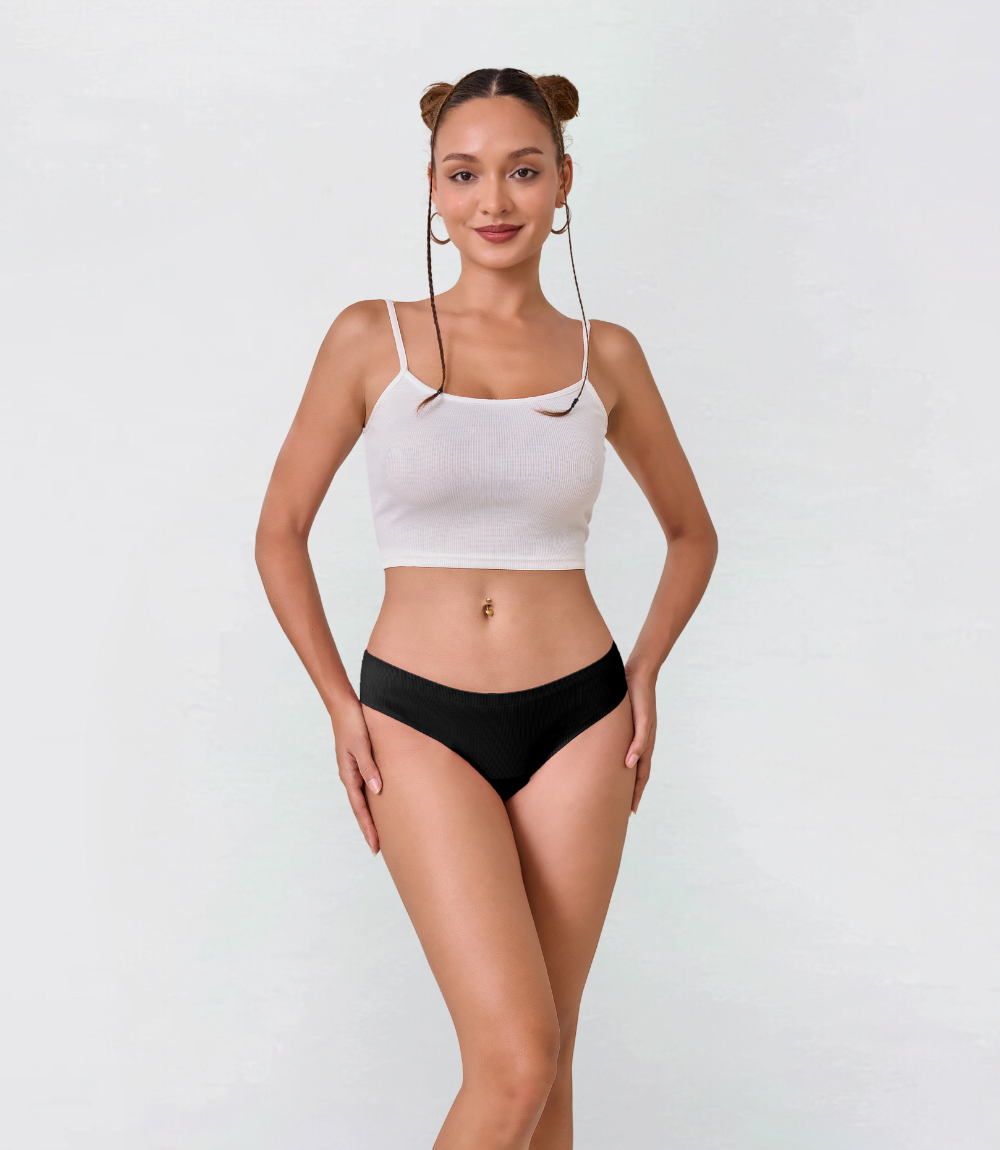 Badkläder för menstruation – Bikiniunderdel – Ribbad