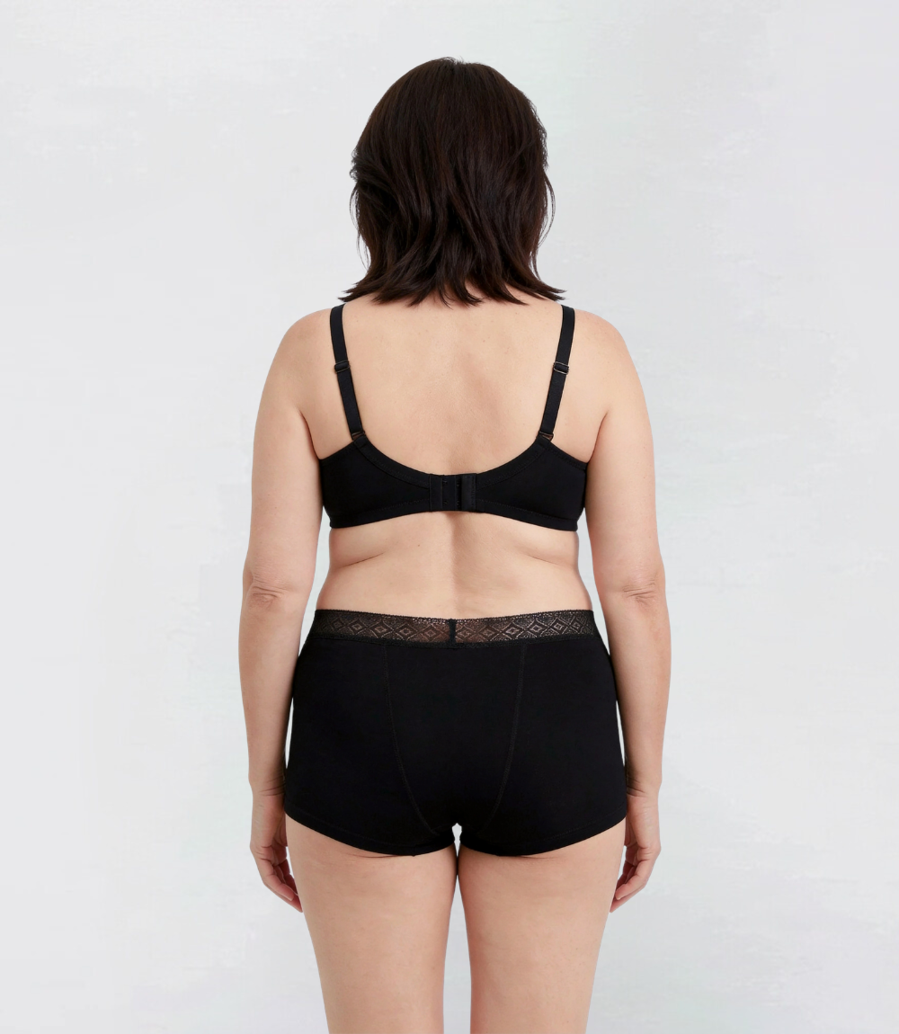 Boyshorts med spets – Tjock – 100 % Läckagefri