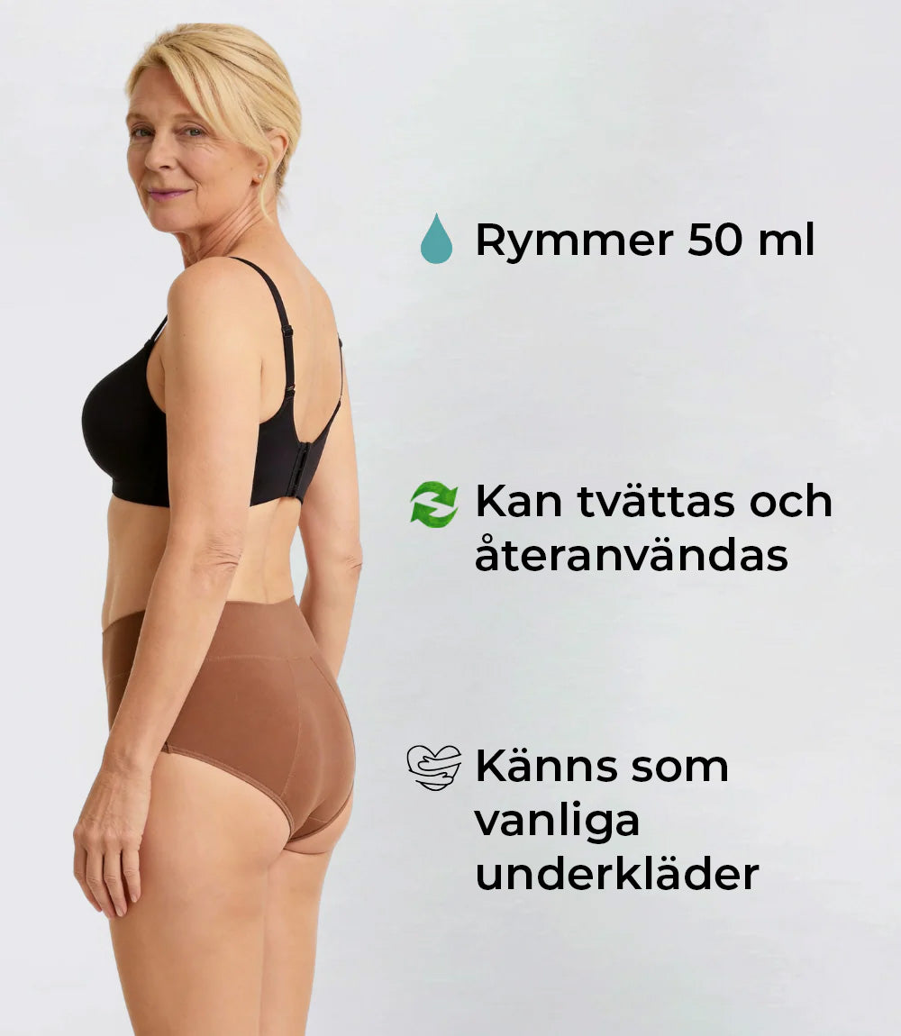 Hiphugger Inkontinens – 100 % läckagesäker