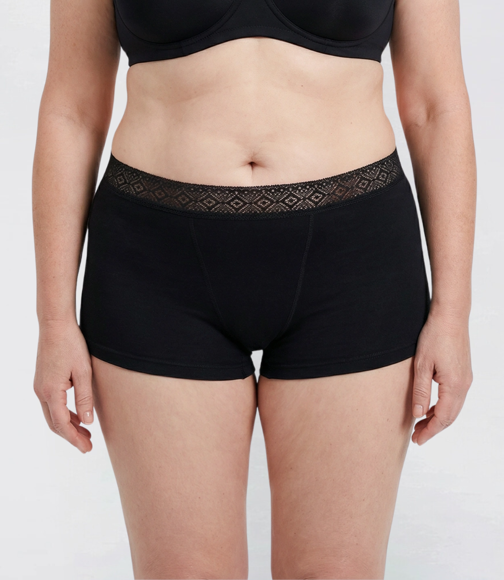 Boyshorts med spets – Tjock – 100 % Läckagefri